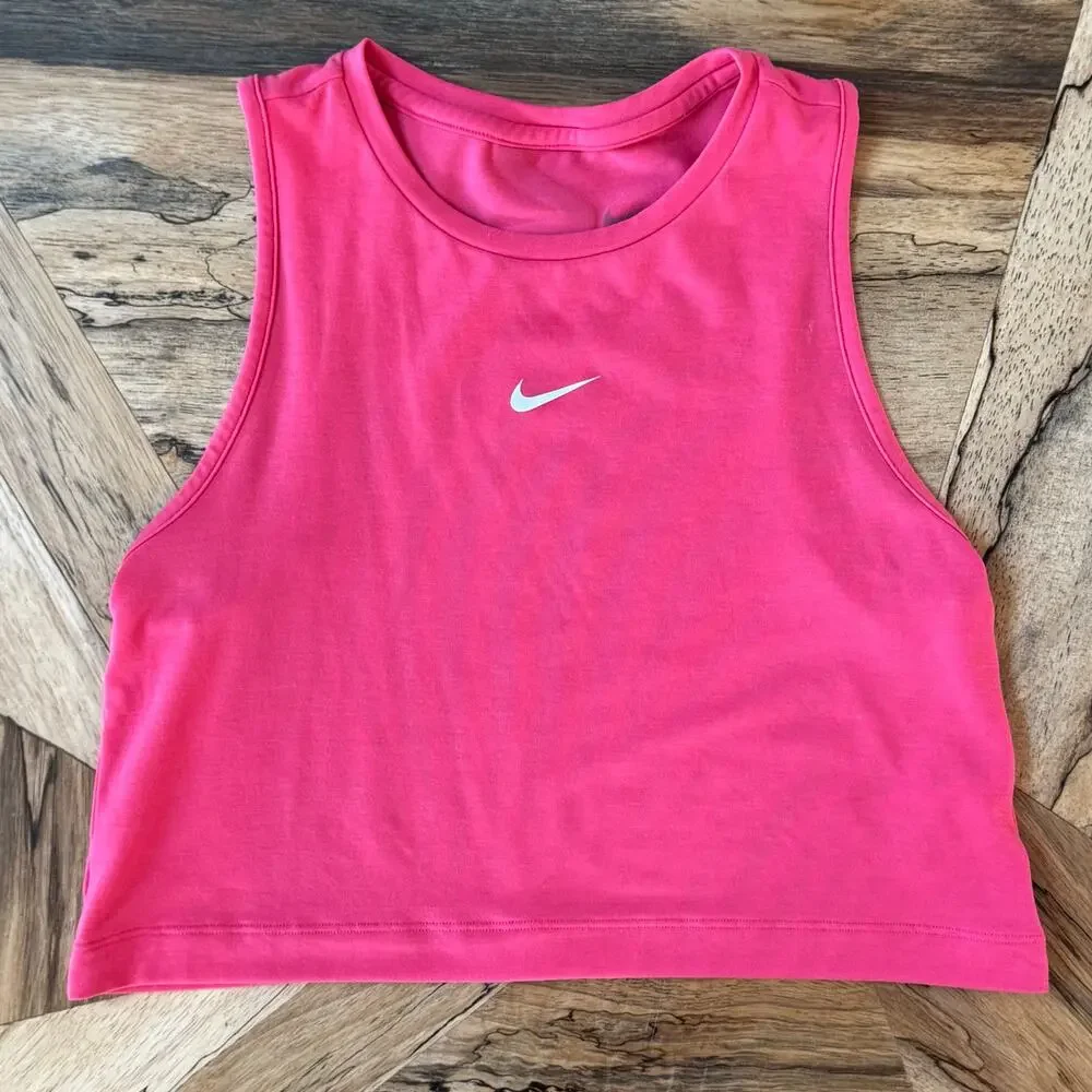 Lot of 3 Nike Pro Girls Dri-FIT Cropped Training Tank Tops M Pink Black Purple
